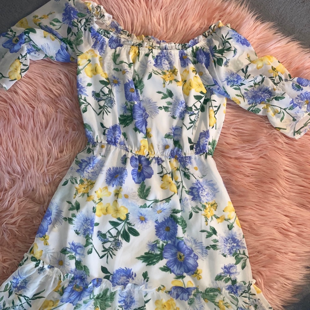 Floral off shoulder dress